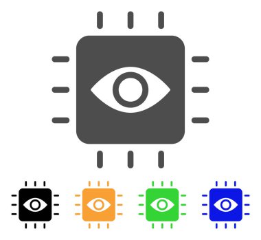 Vizyon işlemci düz simgesi