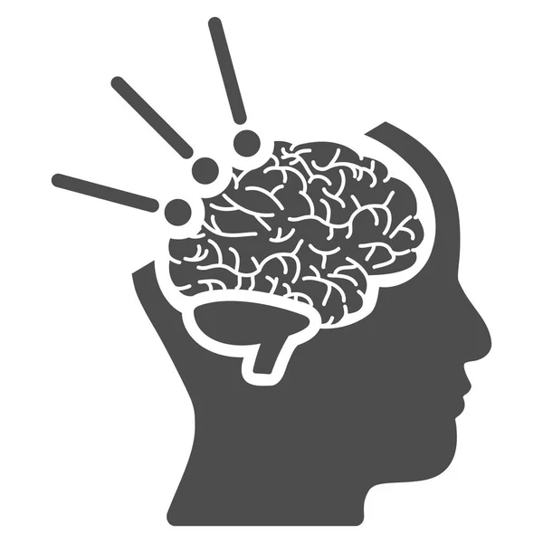 Cerebro Operación Icono plano — Vector de stock