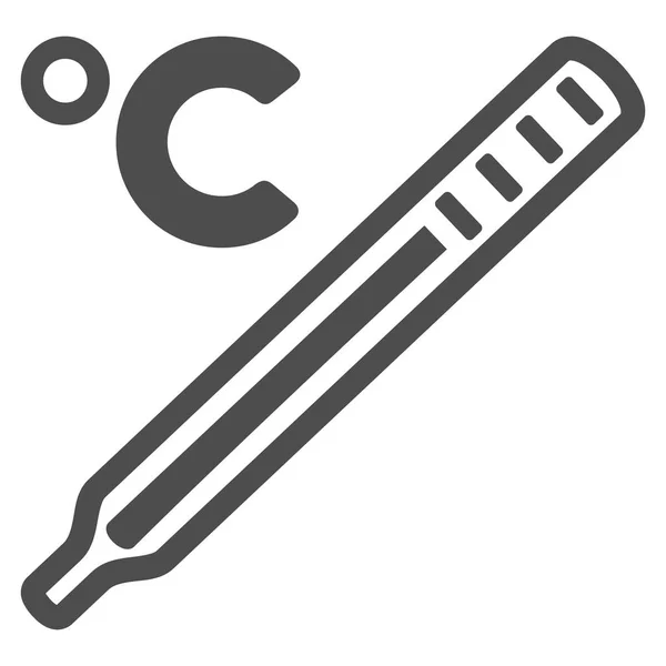 Ícone plano do termômetro de mercúrio Celsius — Vetor de Stock