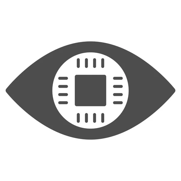 Chip Eye Lens Icono plano — Vector de stock