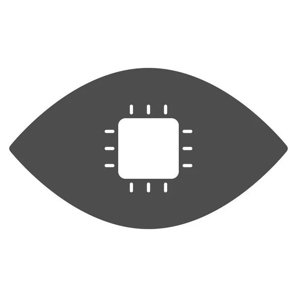 Chip Eye Retina Icono plano — Archivo Imágenes Vectoriales