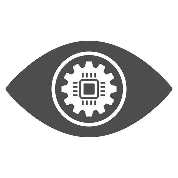 Cyber Eye Lens Flat Icon — Stock Vector