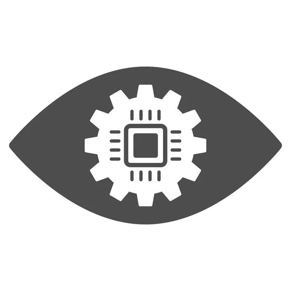 Cyborg ojo lente plana icono — Archivo Imágenes Vectoriales