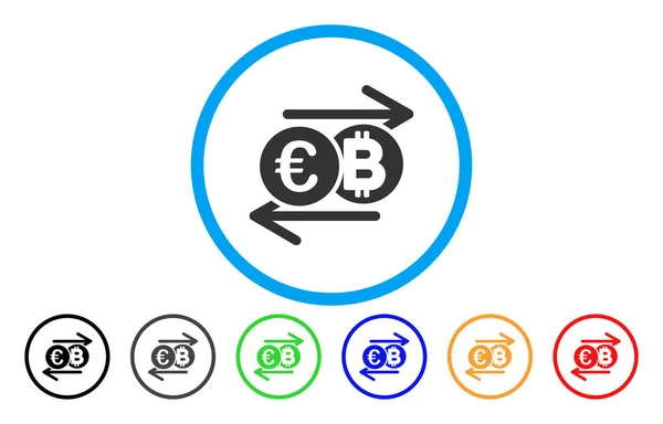 Euro Bitcoin changement arrondi vecteur Icône — Image vectorielle