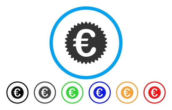 Ευρώ αμοιβή σφραγίδα στρογγυλεμένες εικονίδιο του φορέα — Διανυσματικό Αρχείο