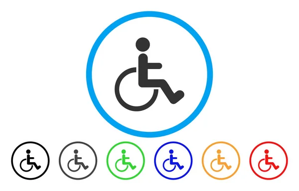 Persona con discapacidad redondeada Vector icono — Archivo Imágenes Vectoriales