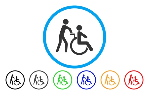 Icône vectorielle arrondie de transport de personne handicapée — Image vectorielle