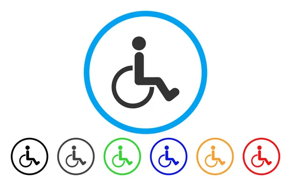 Osoba niepełnosprawna wektor zaokrąglona ikona — Wektor stockowy
