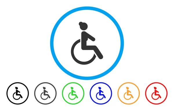 Ikona wektor zaokrąglona kobieta niepełnosprawnych — Wektor stockowy