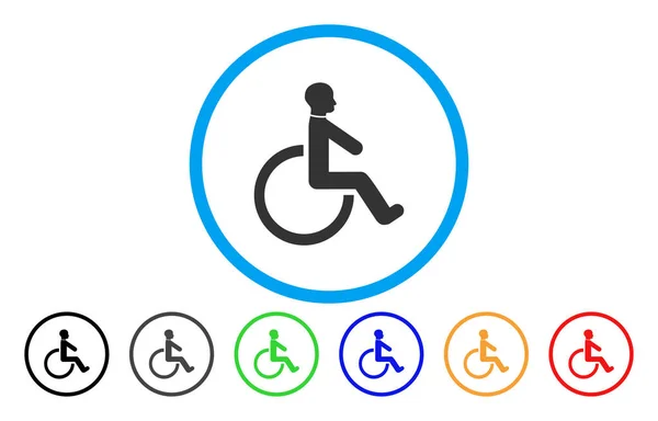 Icône vectorielle arrondie en fauteuil roulant — Image vectorielle
