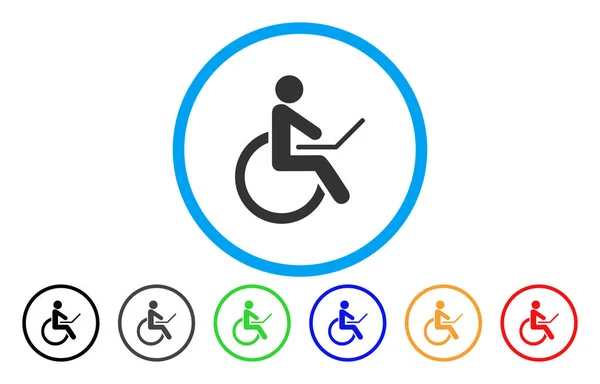 Wheelchair Rounded Vector Icon — Stock Vector
