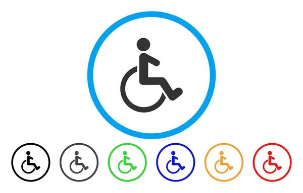Invalidní vozík zaoblené vektorové ikony — Stockový vektor