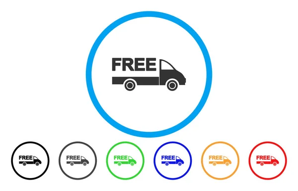 Icono de vector redondeado de coche de entrega gratuita — Vector de stock
