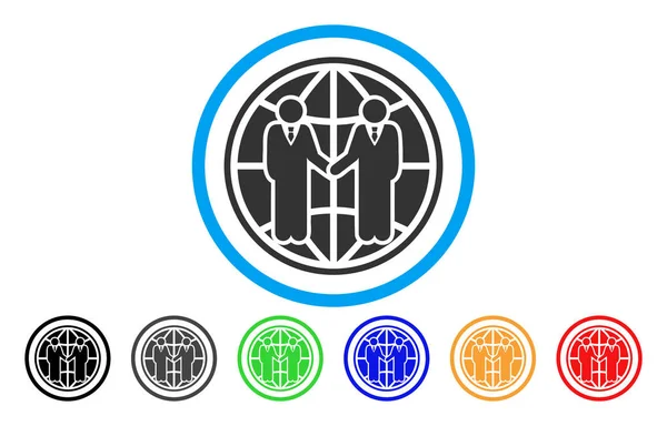 Küresel ortaklık yuvarlak vektör simgesi