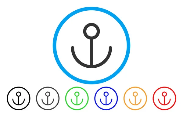 Anchor Rounded Vector Icon — Stock Vector