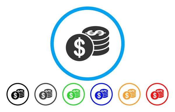 Dollar munten afgerond Vector Icon — Stockvector