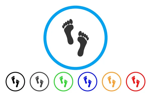 Footprints Rounded Vector Icon — Stock Vector