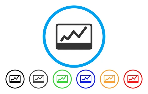 주식 시장 차트 둥근된 벡터 아이콘 — 스톡 벡터