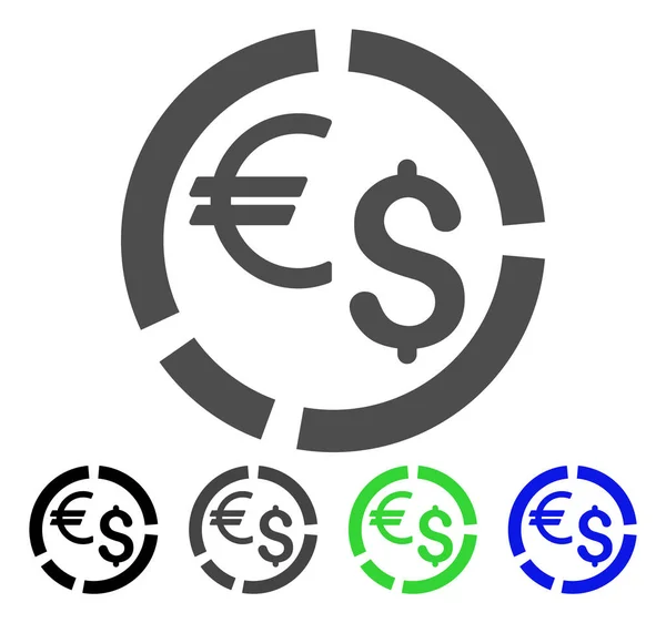 Icona vettoriale del diagramma di valuta — Vettoriale Stock