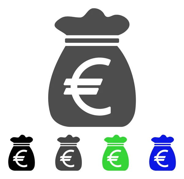 Euro Money Bag icona vettoriale — Vettoriale Stock
