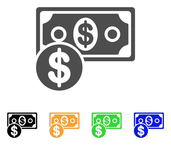 Contant geld platte pictogram — Stockvector