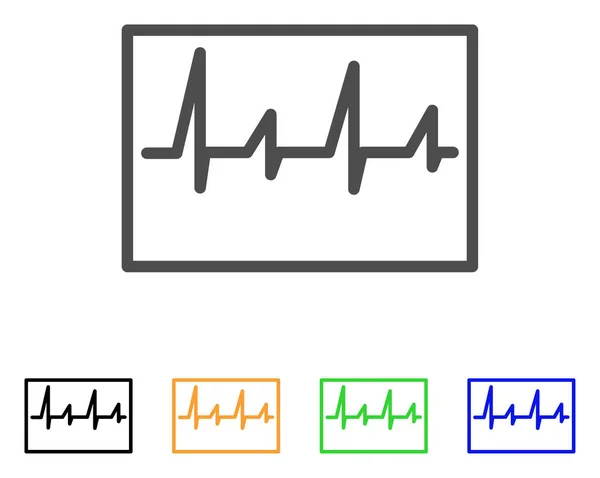 Icono plano de cardiograma — Archivo Imágenes Vectoriales