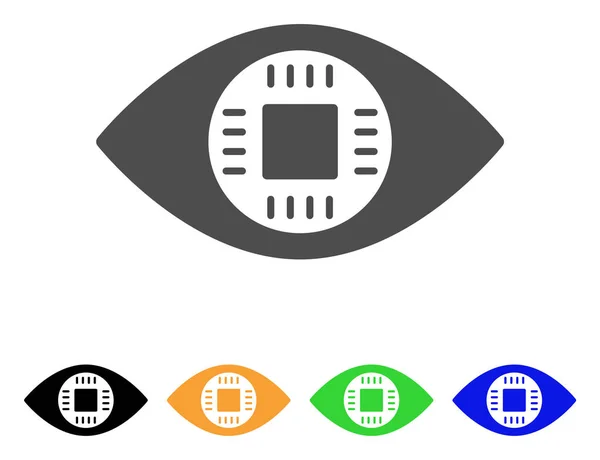 Chip Eye Lens Ícone plano — Vetor de Stock