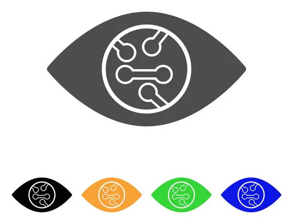 Digital Eye Lens Flat Icon — Stock Vector