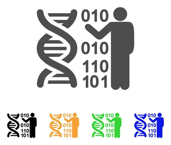 DNA Research Flat Icon — Stock Vector