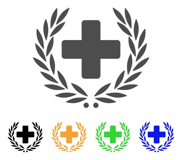 Medical Award Wreath Flat Icon — Stock Vector