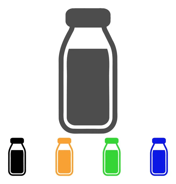 Leite ícone de garrafa plana — Vetor de Stock