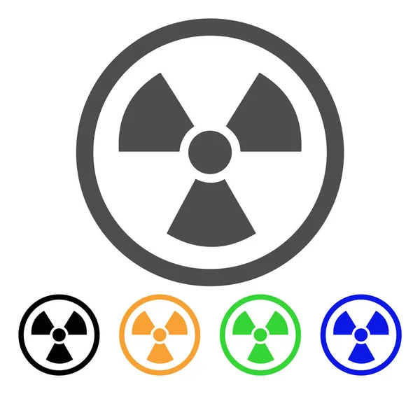 Icône plate radioactive — Image vectorielle