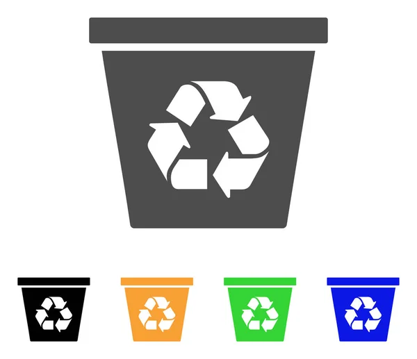 Papelera de reciclaje Icono plano — Vector de stock