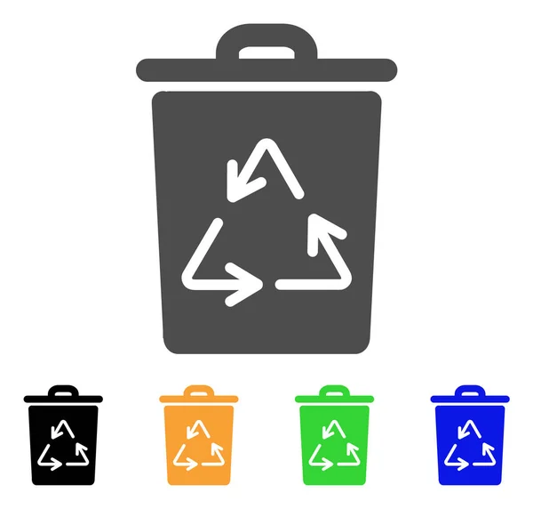 Papelera de reciclaje Icono plano — Vector de stock