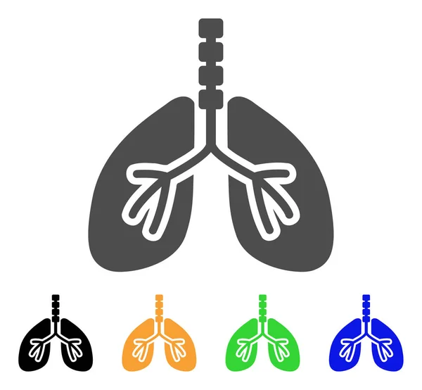 Icona piatta del sistema respiratorio — Vettoriale Stock