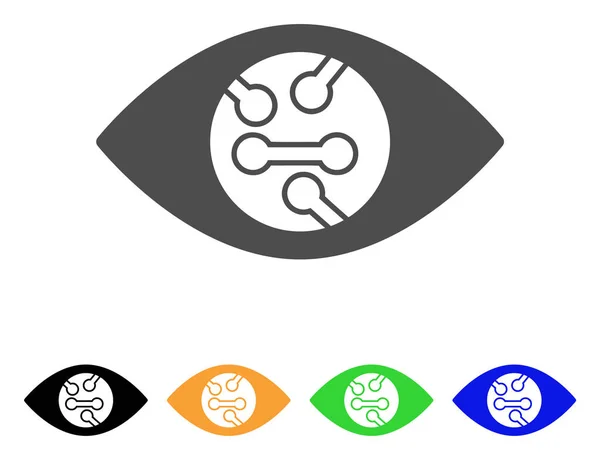Smart Eye Lens Icône plate — Image vectorielle