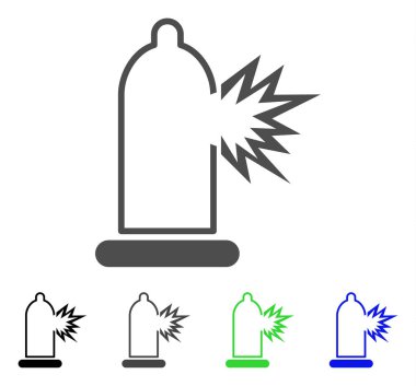 Prezervatif hasar vektör simgesi