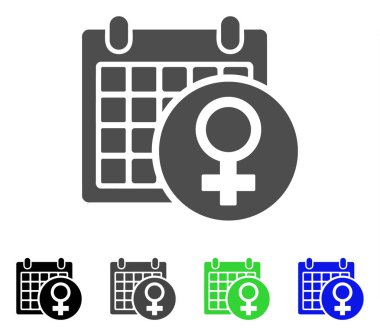 Kadın takvim vektör simgesi
