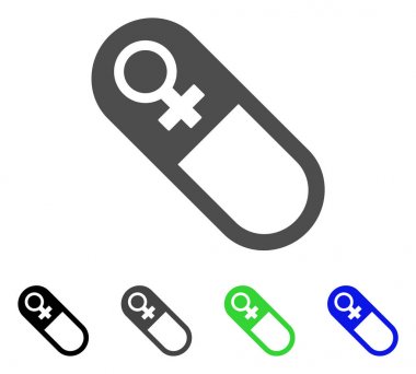 Kadın hap vektör simgesi