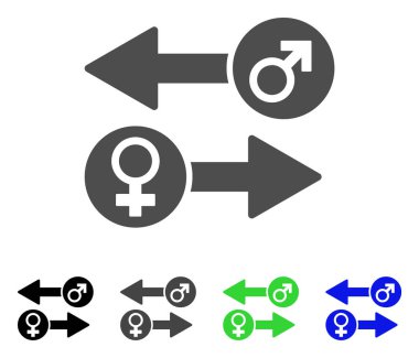 Cinsiyet değişimi vektör simgesi