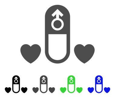 Aşk ilaç hap vektör simgesi