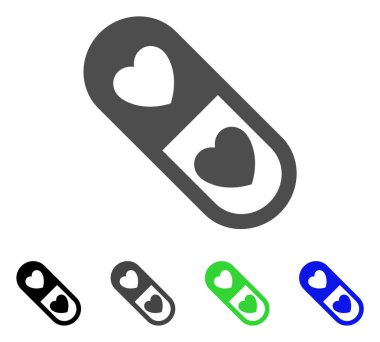 Aşk hap vektör simgesi