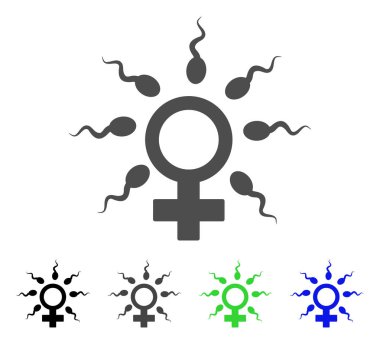 Sperm fertilizasyon vektör simgesi