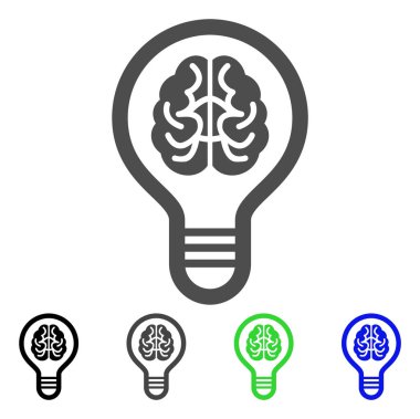 Beyin ampul vektör simgesi