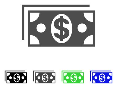 Dolar banknotları vektör simgesi