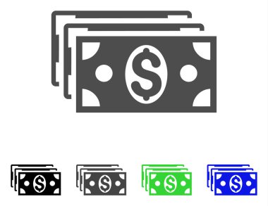 Dolar banknotları vektör simgesi