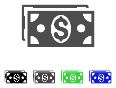 Dolar banknotları vektör simgesi