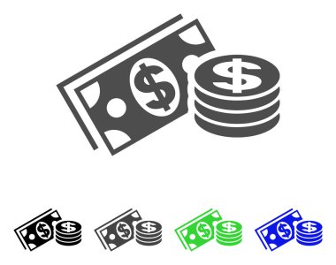 Dolar nakit vektör simgesi