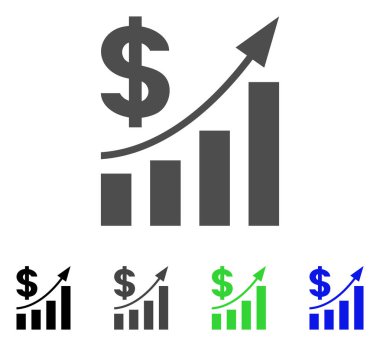 Doları Bar grafik eğilim vektör simgesi