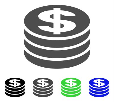 Dolar sikke sütun vektör simgesi